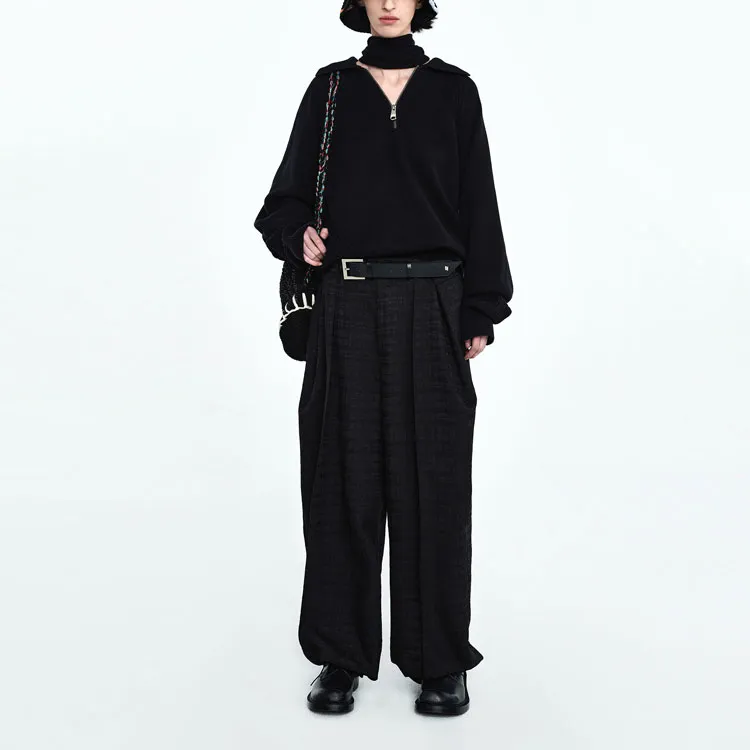 ADER ERROR Pleated Jacquard Tailored Trousers-3