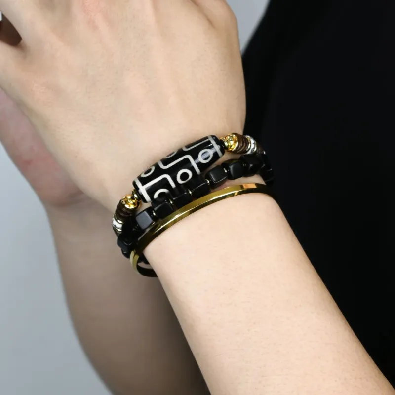 DRAGON LI Carved Cow Bone Bracelets Unisex-4