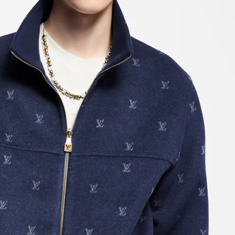 LOUIS VUITTON Lv Blason Double Face Wool Silk Blend Reversible Blouson-5
