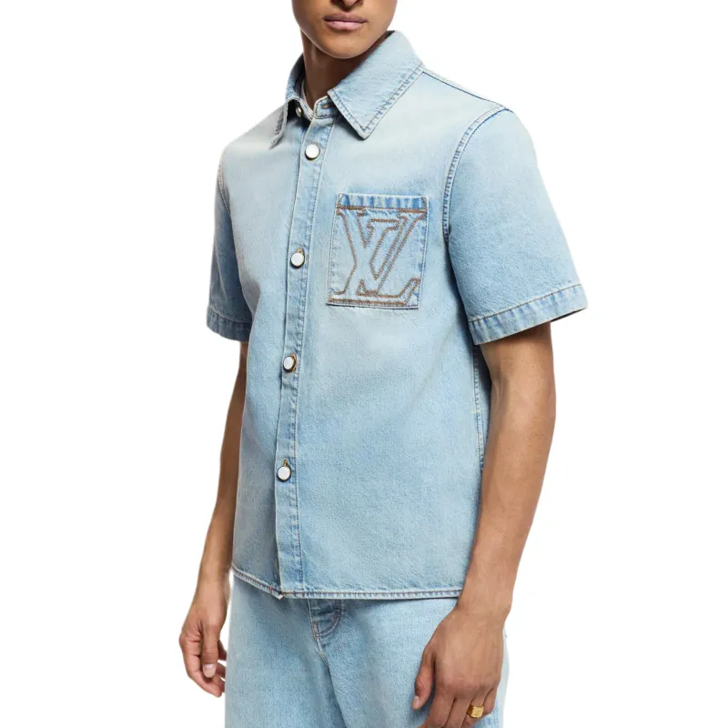 LOUIS VUITTON Short Sleeved Denim Shirt-2