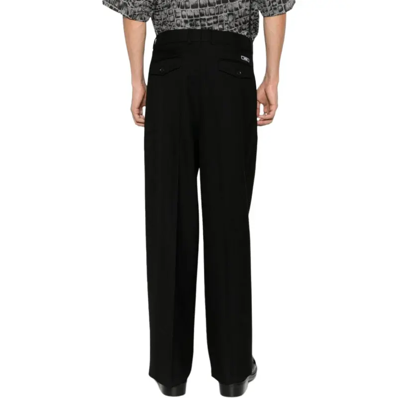 VERSACE Logo Patch Tailored Trousers-3