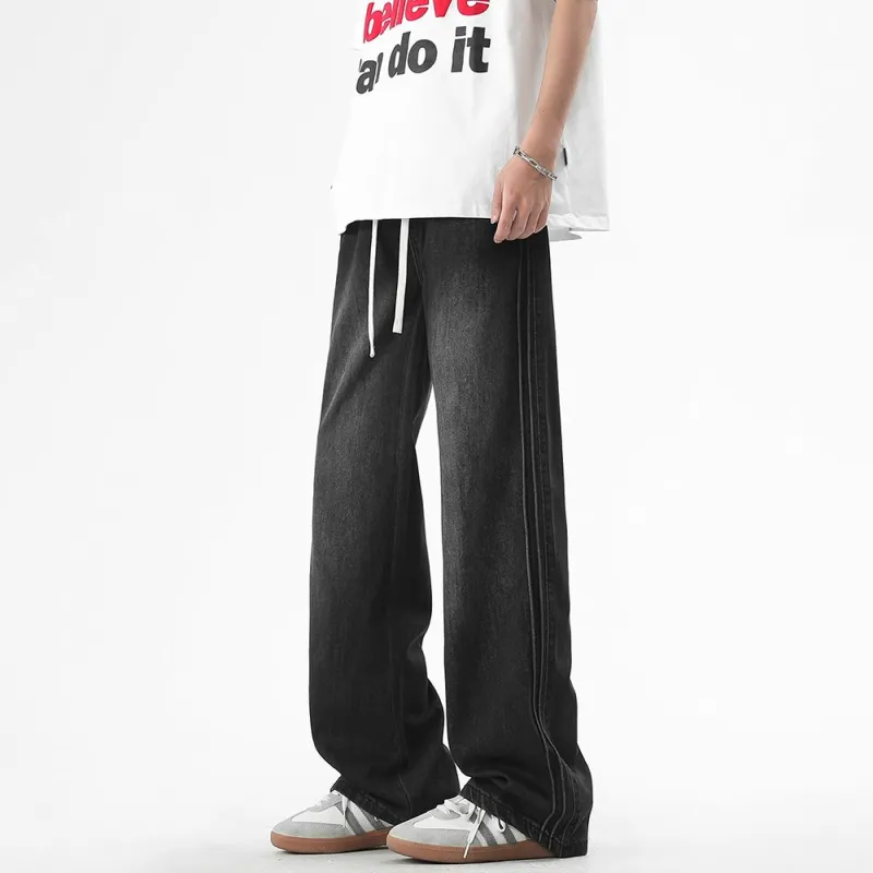 BEAR UNION Jeans Unisex Distressed White Gray-4