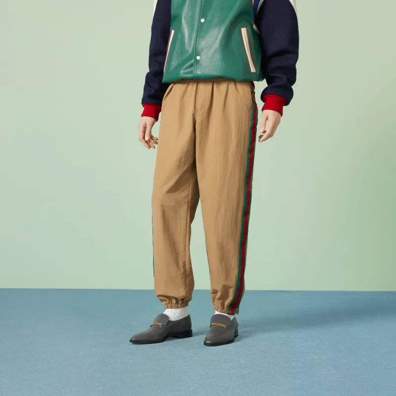 GUCCI Logo Embroidered Tapered Pants-1
