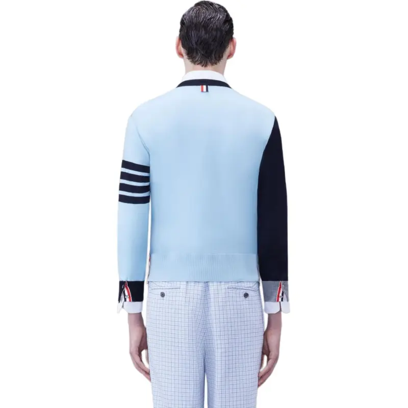 THOM BROWNE Contrast Panelled Crewneck Jumper-4