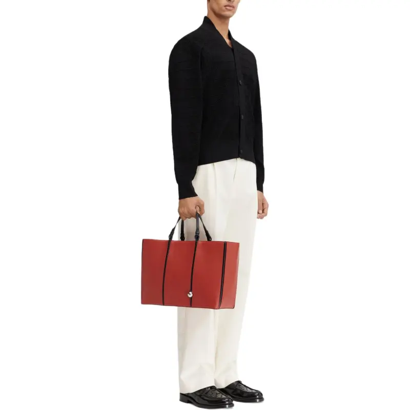 Jacquemus SS25 High neck Cardigan Knitwear Men's BLACK/Black-2