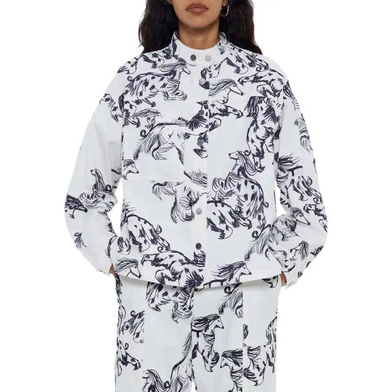 Bimba Y Lola Greyhound-print Corduroy Shirt-1
