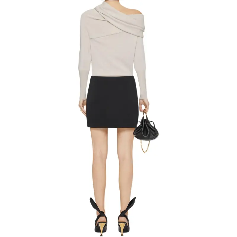 GIVENCHY Asymmetric Draped Sweater Women's Light Umber-2