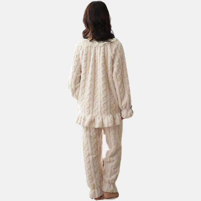 Ordifen Pajama Set Women's Cream Apricot-2