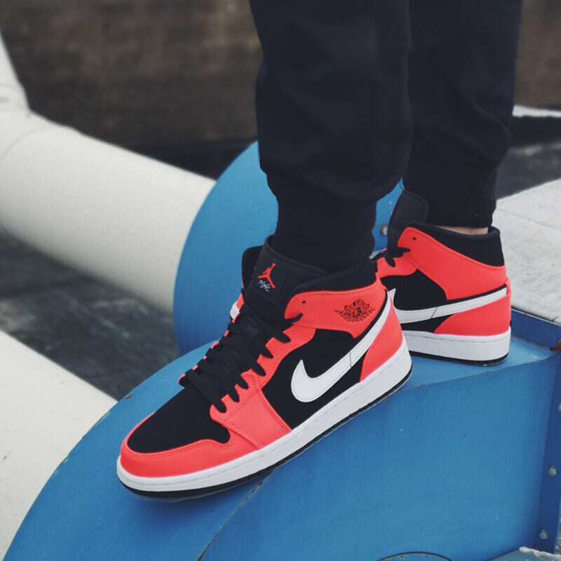 air jordan 1 mid black infrared 23 white