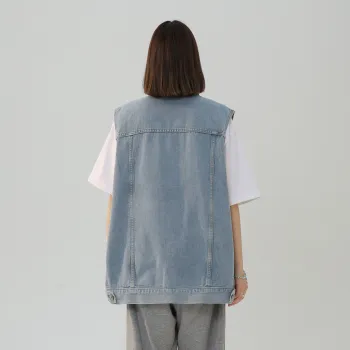 Ordifen Casual Versatile Sleeveless Vest Denim Jacket Unisex