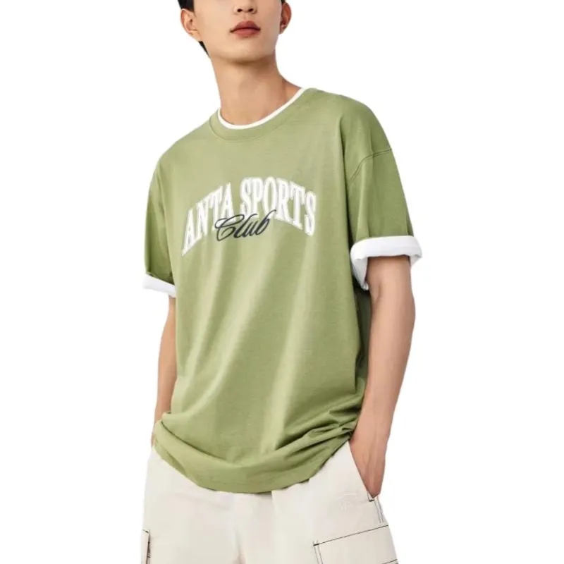 Anta Life Collection T Shirt Men's Gray Pea Green-3