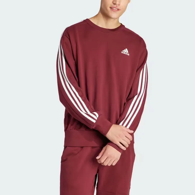 Adidas Essential Essentials French Terry 3-Stripes Sweatshirt Sweatshirt Men's Contour Red-1