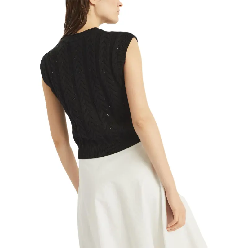 Brunello Cucinelli Dazzling Double Cable Knitted Vest-3