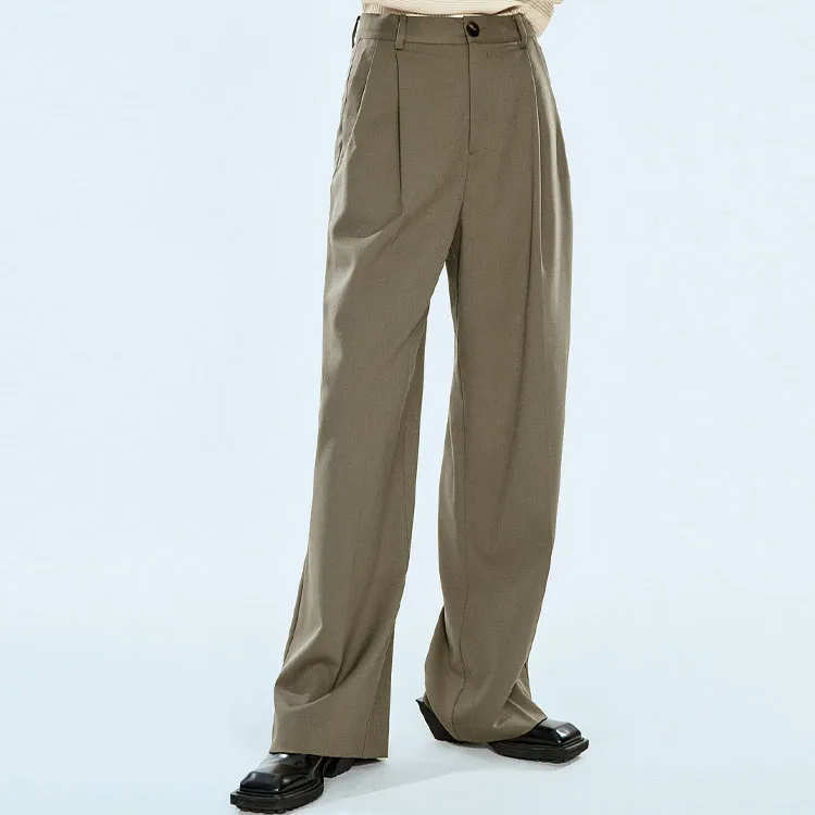 COVERINS Casual Pants Women's Olive Green-1