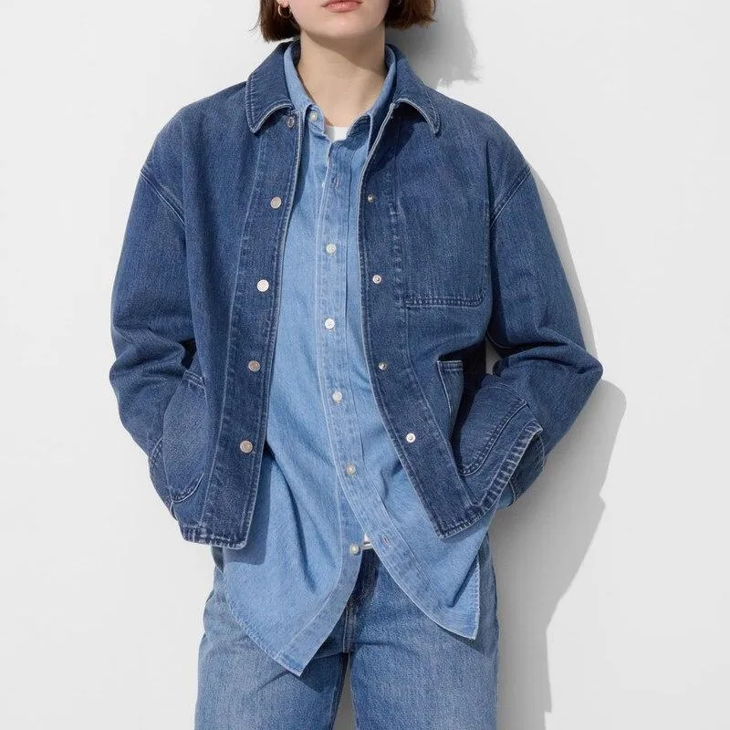 UNIQLO Denim Jacket Women's Royal Blue-4