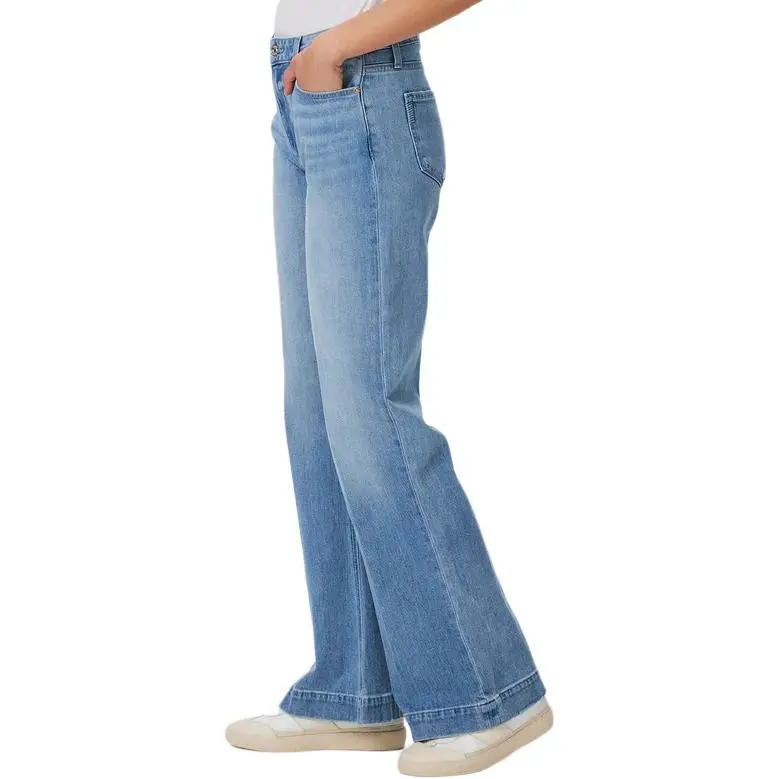 PAIGE Leenah High-Waist Logo Patch Wide-Leg Jeans-2