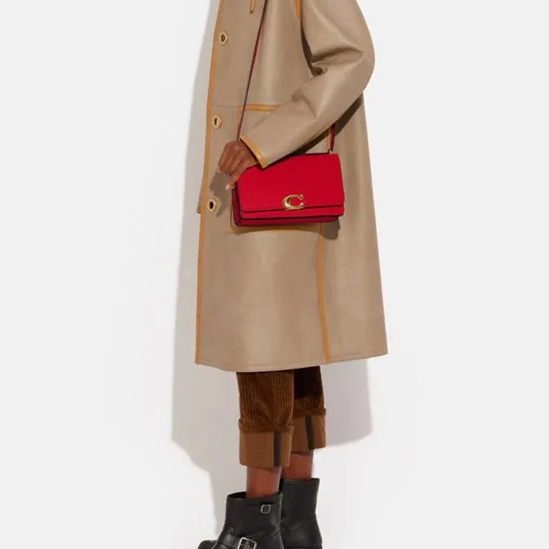 COACH Bandit Calfskin Crossbody Bag, Shoulder Bag Women's Red-4