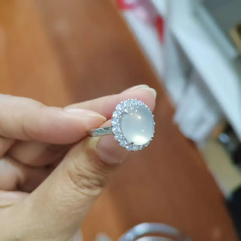 Gifts Chalcedony Jade Rings Unisex-5