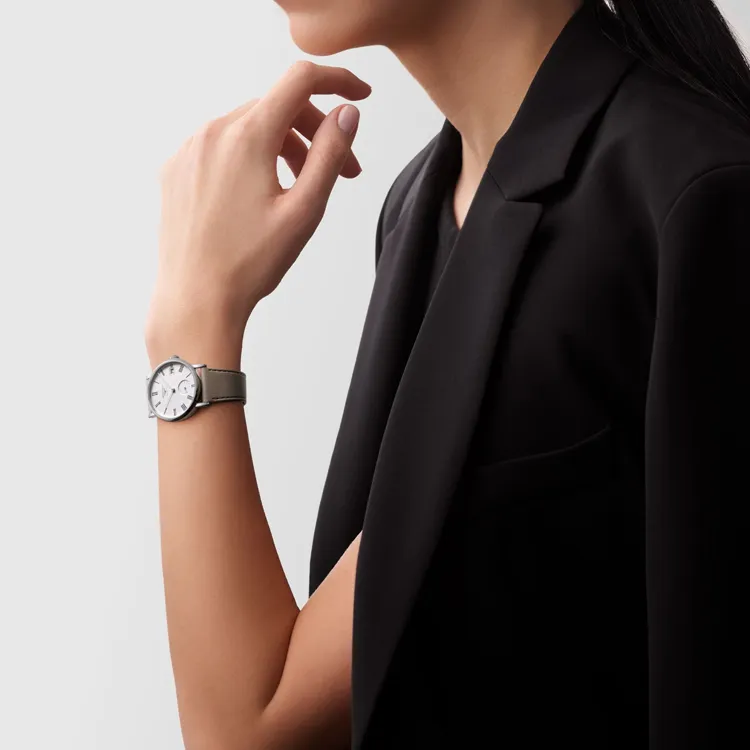 LONGINES Automatic Mechanical Movement Women's Watch Watch White Dial Stainless Steel Case Leather Strap-3