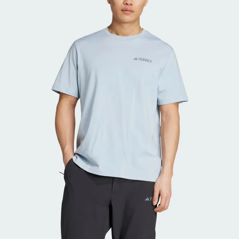 Adidas Terre SS25 POLYGIENE GRAPHIC T Shirt Men's Blue/Yellow-1