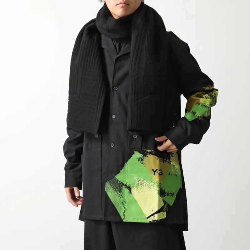 Y 3 Engineered Logo debossed Scarf-3