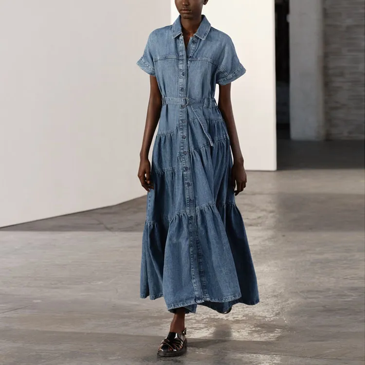 ZARA Short-Sleeved Dresses Women's Medium Blue-2