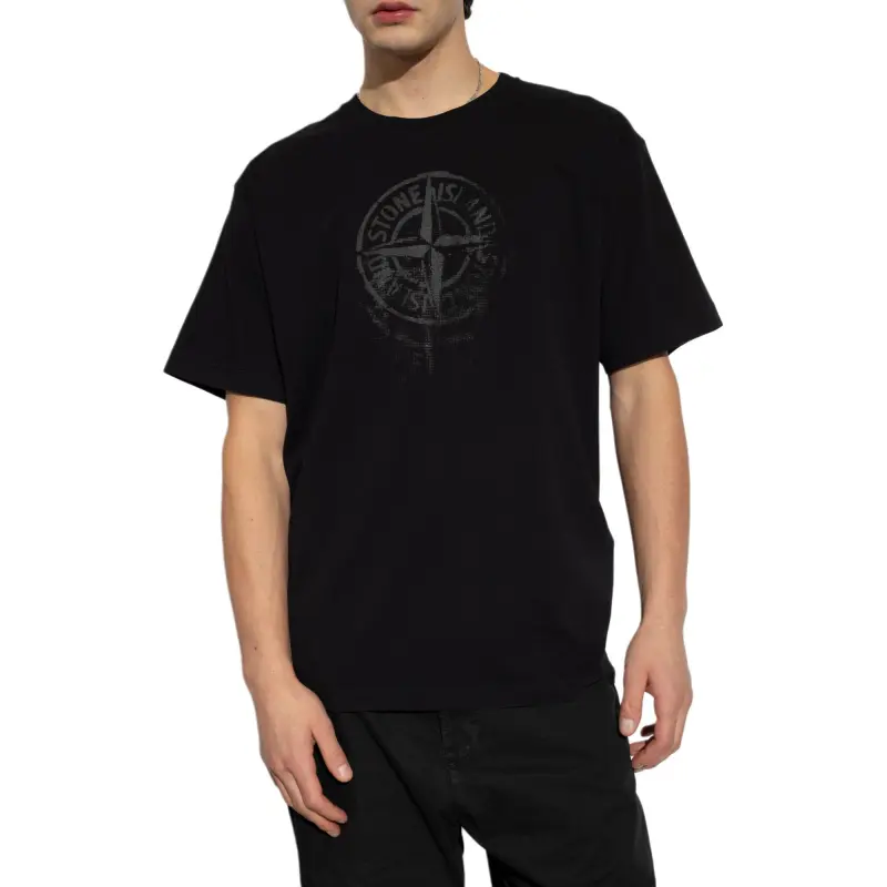 STONE ISLAND Logo Printed Crewneck T Shirt-4