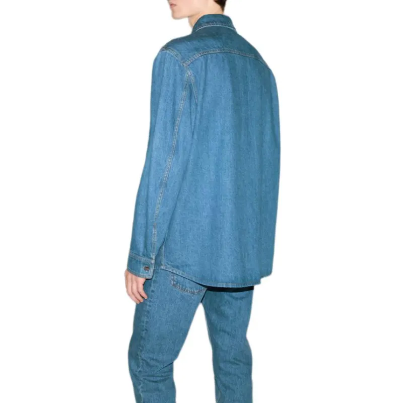 GUCCI FW25 Lido Collection Shirt Men's Blue-3