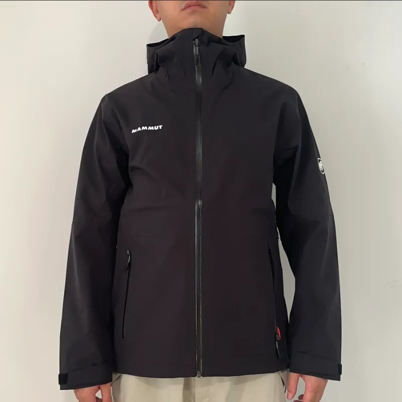 MAMMUT Outdoor Hiking Water Resistant Windproof Breathable Windbreaker Jacket Men's Black-2