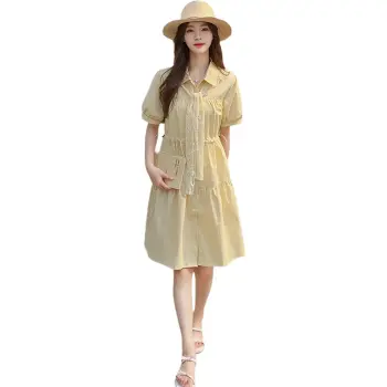 Fele.d Short Sleeved Dress Women's Yellow