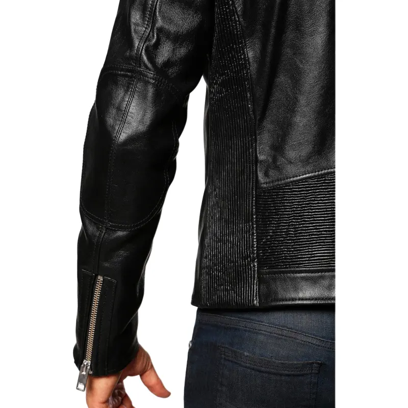 DIESEL Leather Jacket Men's Black-3