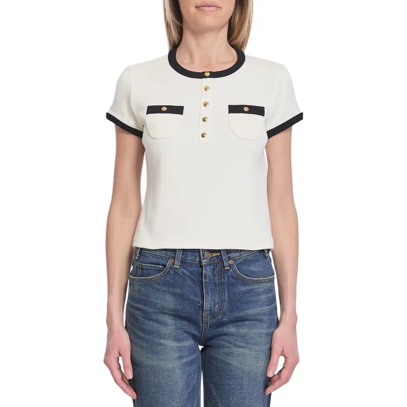 CELINE Regular T Shirt Women's Black White-2