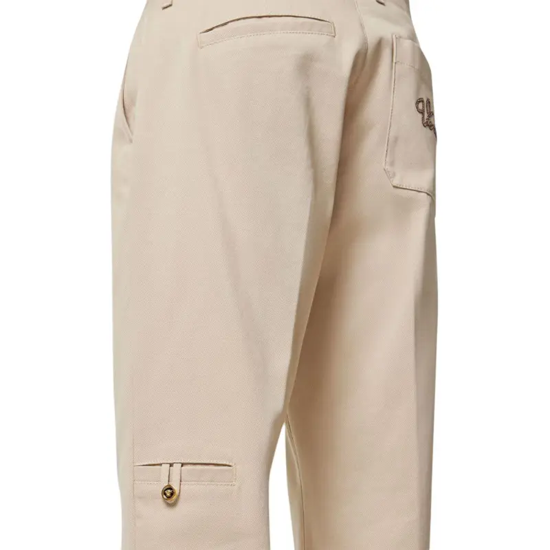 VERSACE Logo embroidered Straight leg Trousers-2