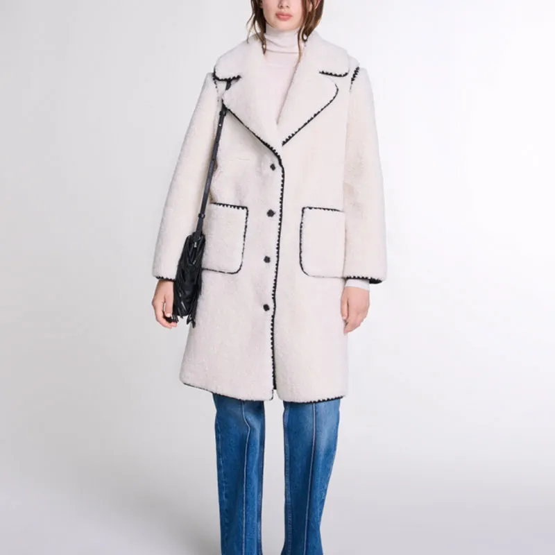 Maje Midi Fleece Coat-1