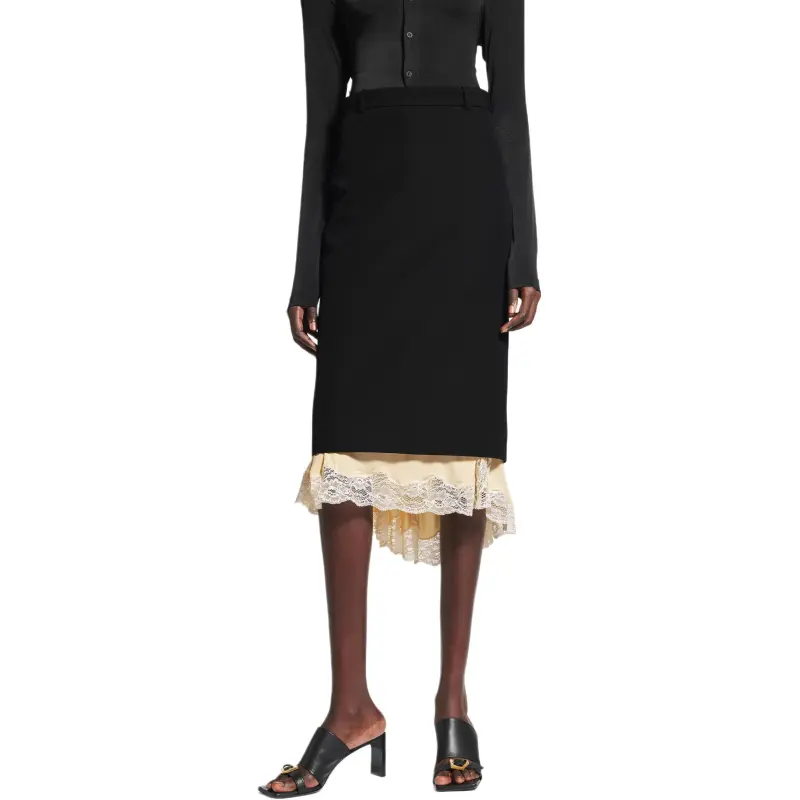 Balenciaga Casual Long Skirt Women's Black-2