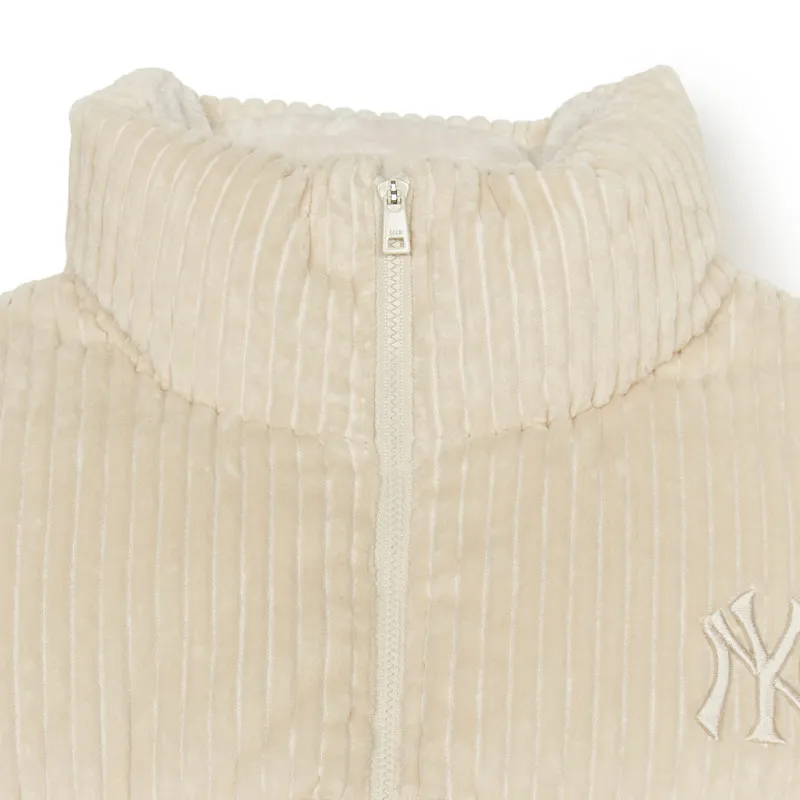 MLB New York Yankees Down Jacket Women's Cream-2