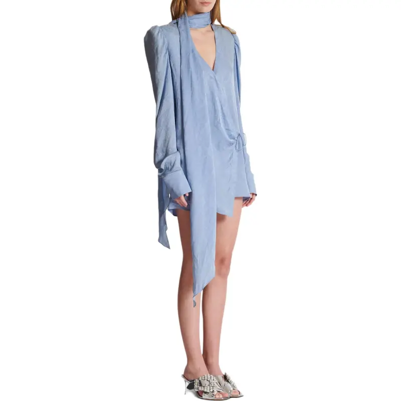 BALMAIN Snakeskin print Silk Minidress-3