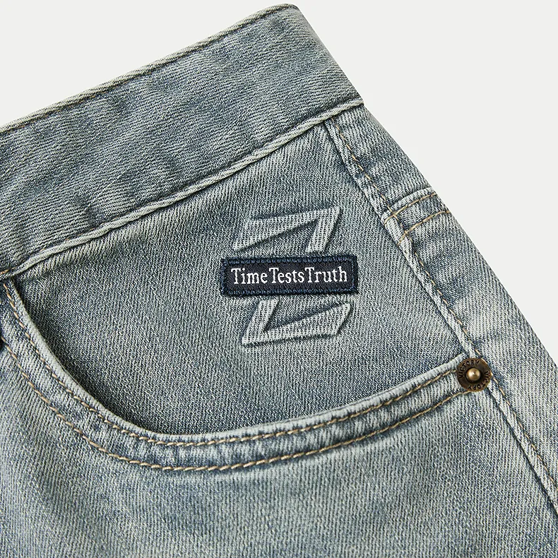 HLA Jeans Men Blue Gray Denim Gradient Light B8-3
