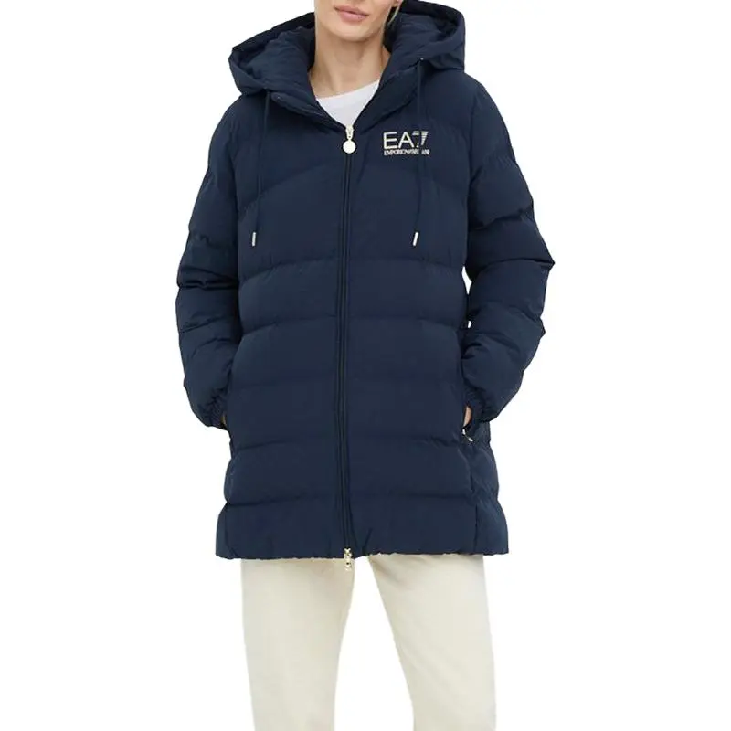 EMPORIO ARMANI EA7 Puffer Jacket Coat Women's Army Blue-2
