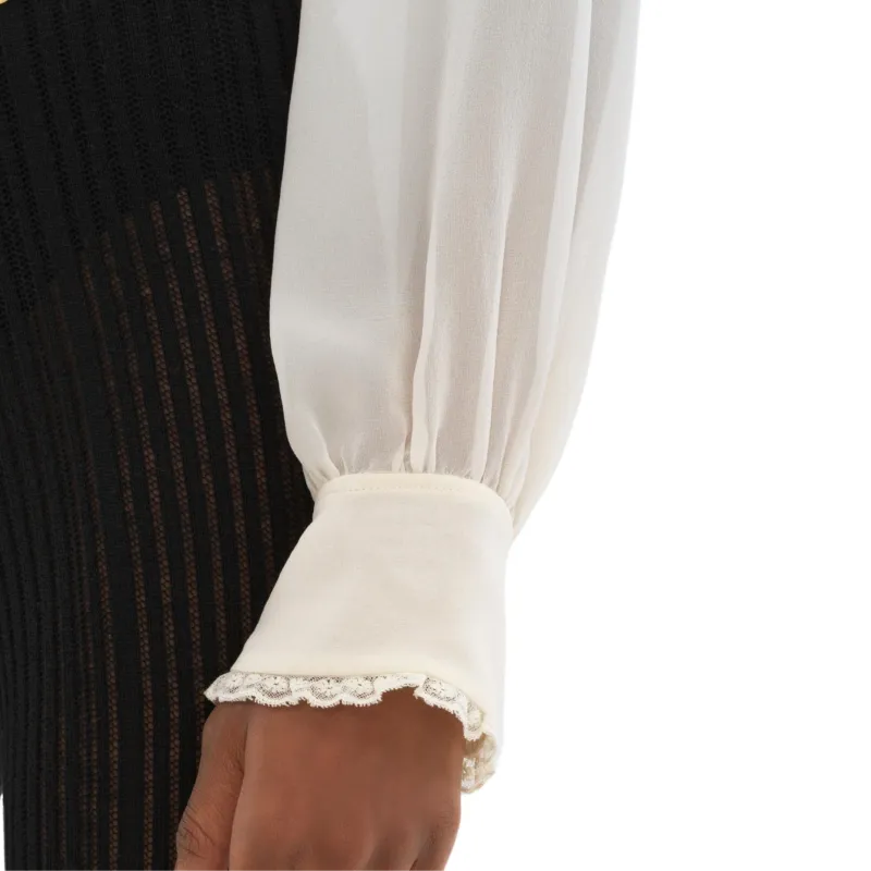 Chloé Ruffle Detailed Long Sleeved Blouse-4