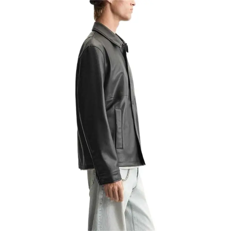 ZARA Leather Jacket Unisex Black-5