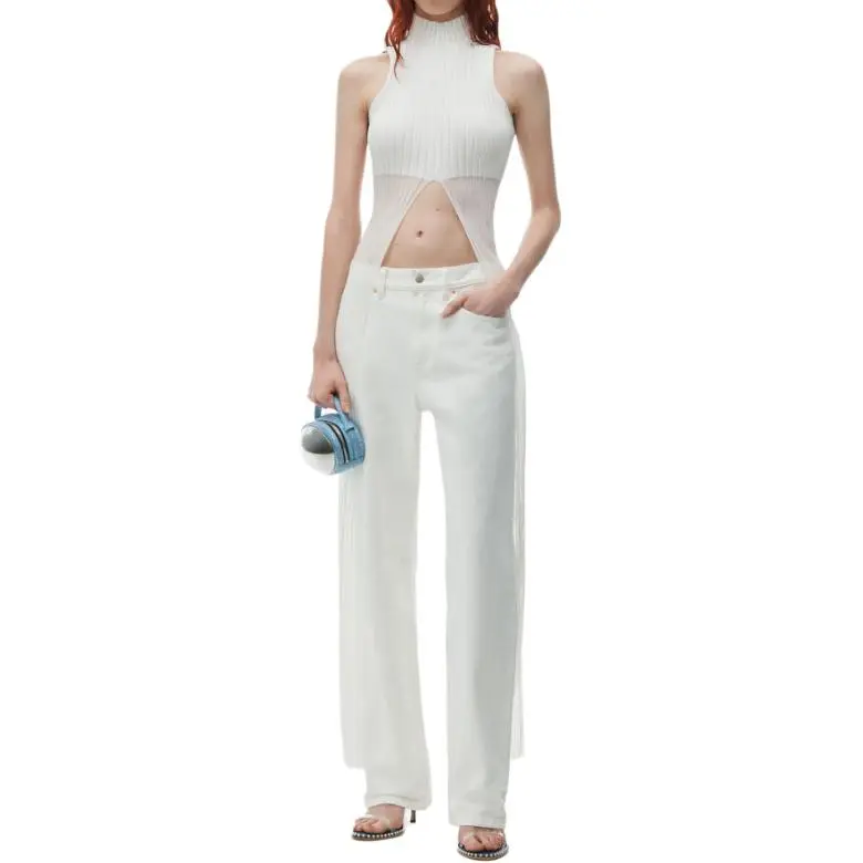 Alexander Wang Logo Patch Straight Leg Jeans-4