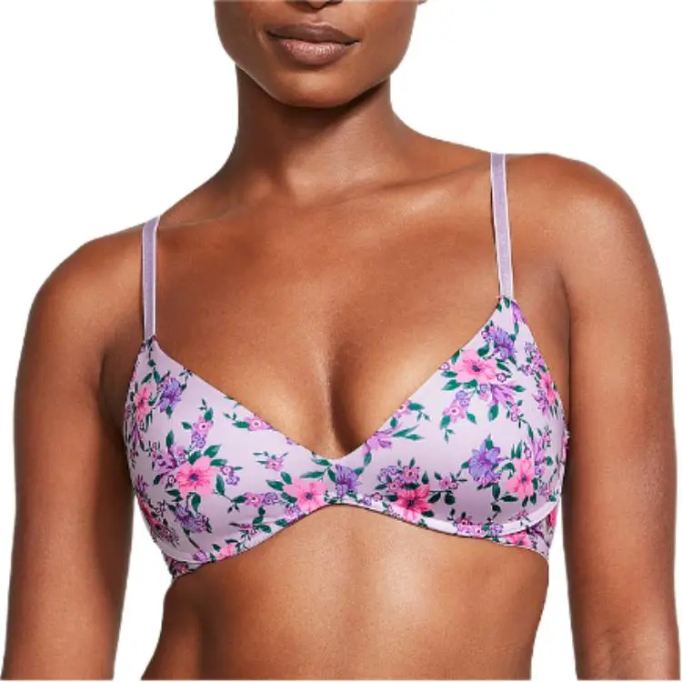 Victoria's Secret PINK Sexy Tee Push-Up Wireless Smooth Bra/L L L Bra Women's Lilac-2