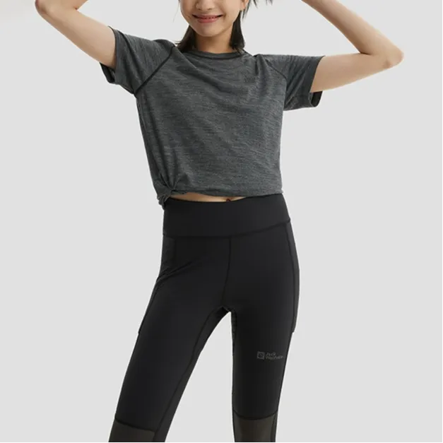 Jack Wolfskin Raglan Sleeve T Shirt Women's Dark Gray-4