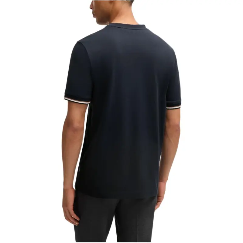 HUGO BOSS Stripe Trim Crewneck T Shirt-4