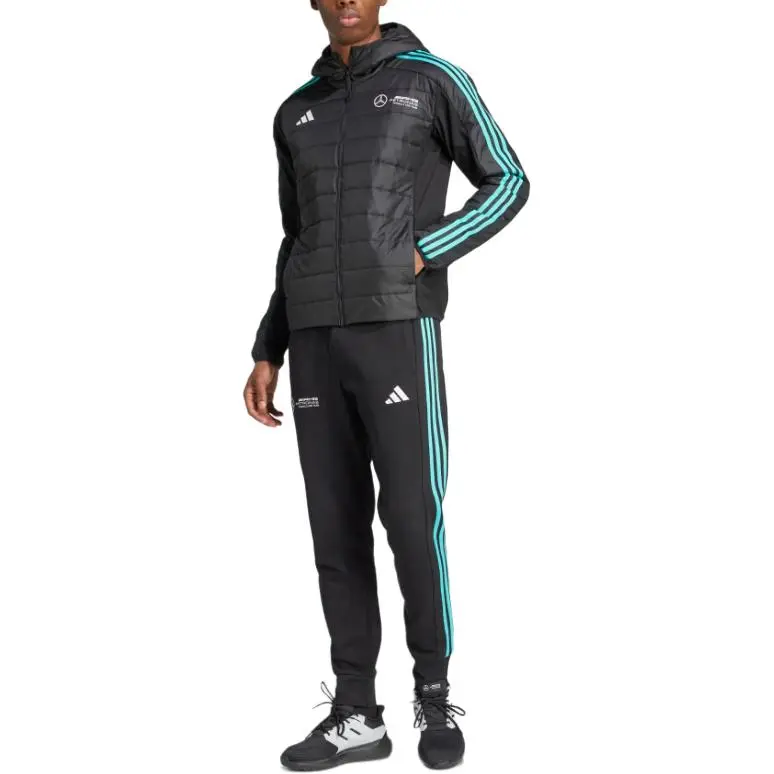 Adidas x MERCEDES-AMG PETRONAS F1 TEAM SS25 Motorsport DNA Puffer Jacket Men's Black/White-3