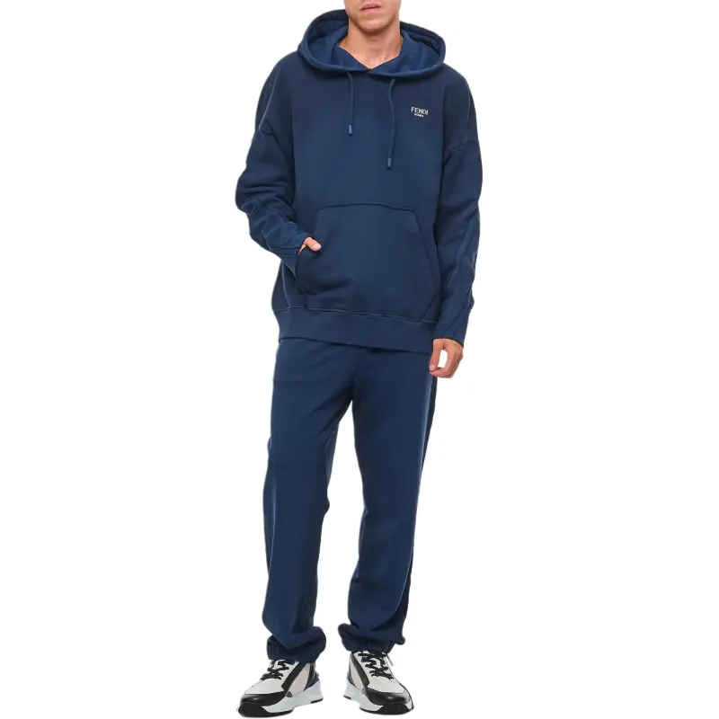 FENDI Logo Lettering Drawstring Hoodie-5