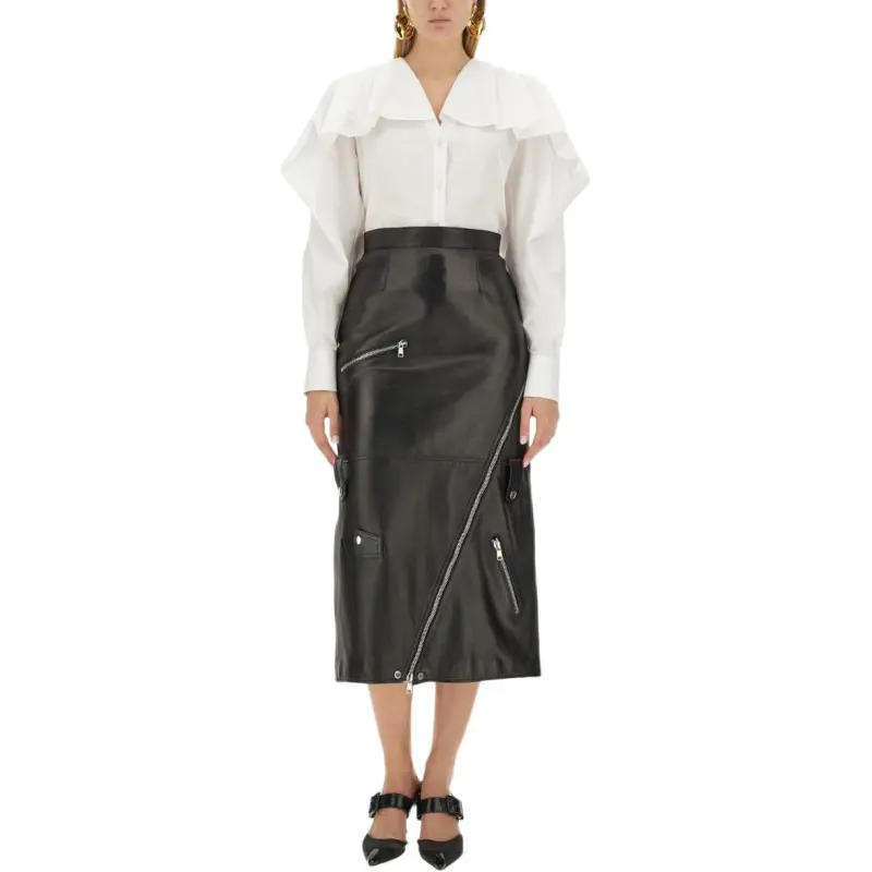 Alexander McQueen Ruffled V Neck Shirt-2