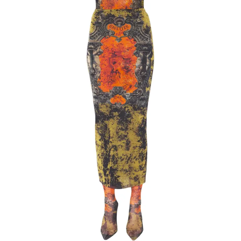 Jean Paul Gaultier Casual Long Skirts Women's Orange-1