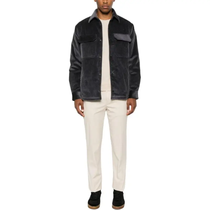 EMPORIO ARMANI Curved Hem Corduroy Jacket-2